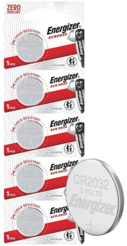 Energizer بطارية حجارة انرجايزر ENERGIZER ليثيوم قرص 3 فولت CR 2032 متعددة الاستخدام - عدد 5 قطع
