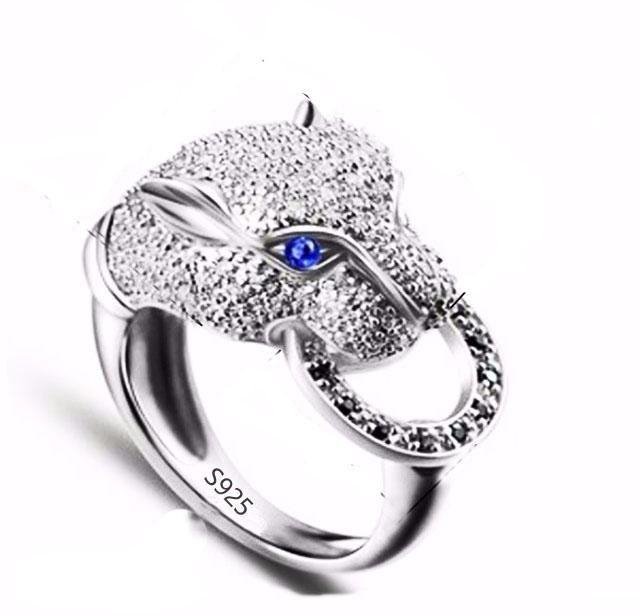 Ring Gift White Tiger 925 Sterling Silver