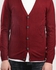 Short Cut Plain Buttoned Cardigan – Red