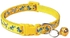 Bone Print Adjustable Pet Cat Dog Neck Collar with Bell (Yellow, 1cm)