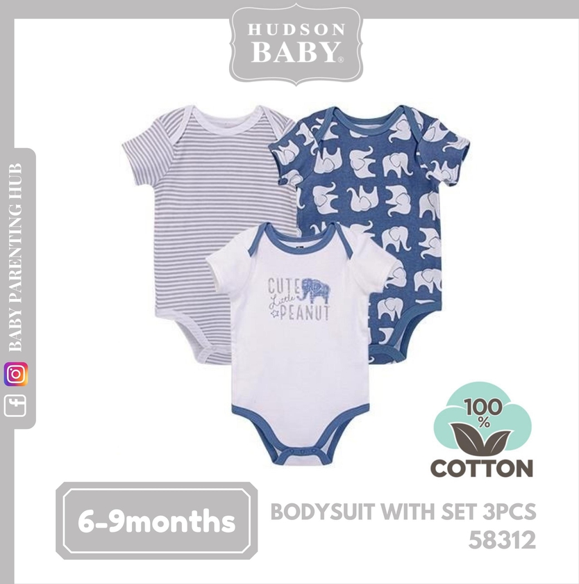 Hudson Baby Boy BodySuit Set 3pcs 58312L
