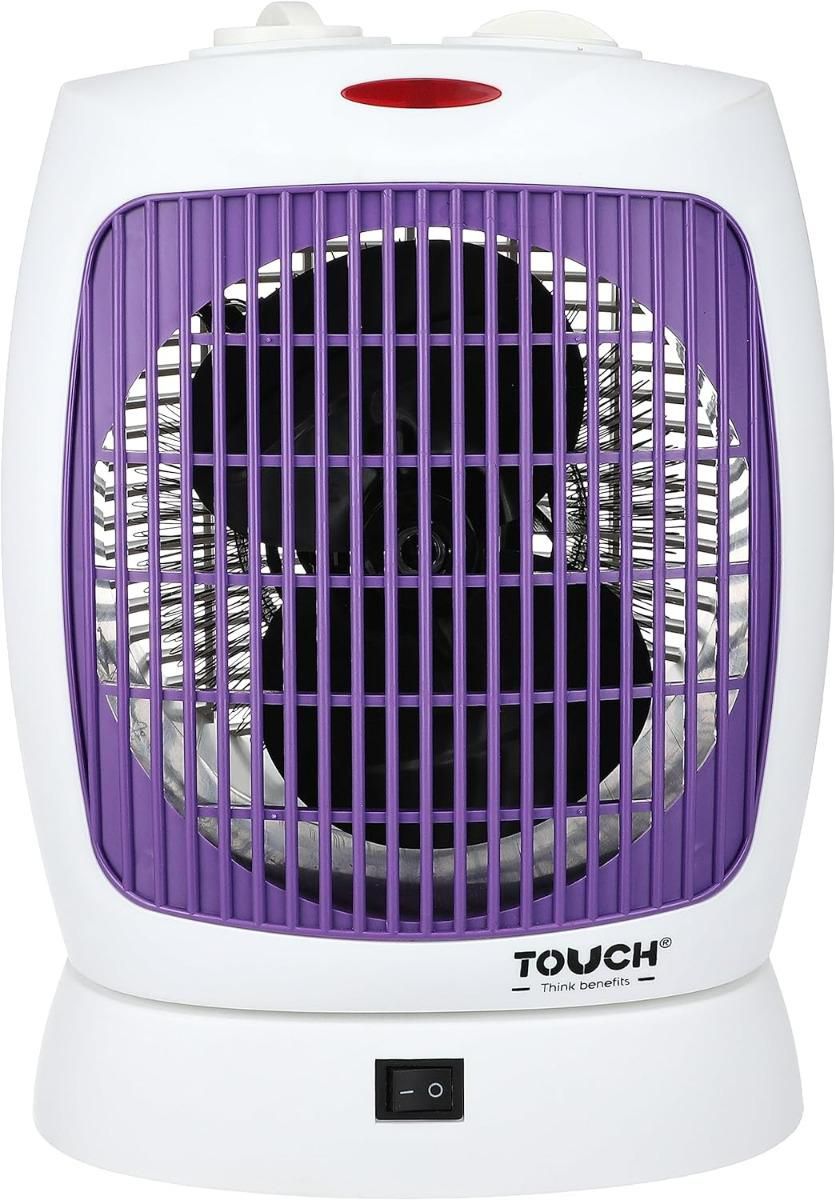 Touch El Zenouky Electric Fan Heater, 2 Fins, 2000 Watt, White and Purple - 41109