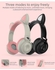 Glowing Cat Ear Bluetooth Wireless On-Ear Headphones With Microphone White