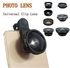 UNIVERSAL Universal 8in1 Clip On Camera Lens Kit Fisheye +Wide Angle +Macro For Cell Phone Black