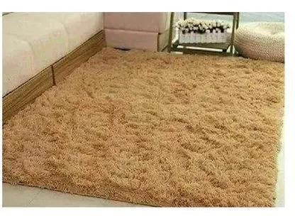 Generic Beige Fluffy Carpet - 7 by 10 Ft