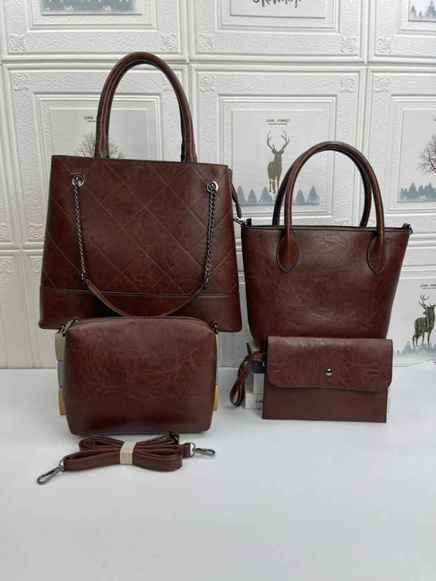 4 in 1 Stylish PU Leather Handbag