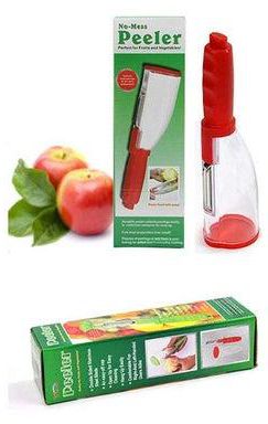 Vegetable Peeler With Container Storage Box Red 20x3cm