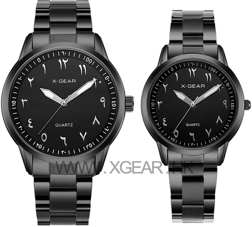 X-GEAR Tawaf Anticlockwise Hijrah Watches for Couple XGTF3A27-03BS (Black)
