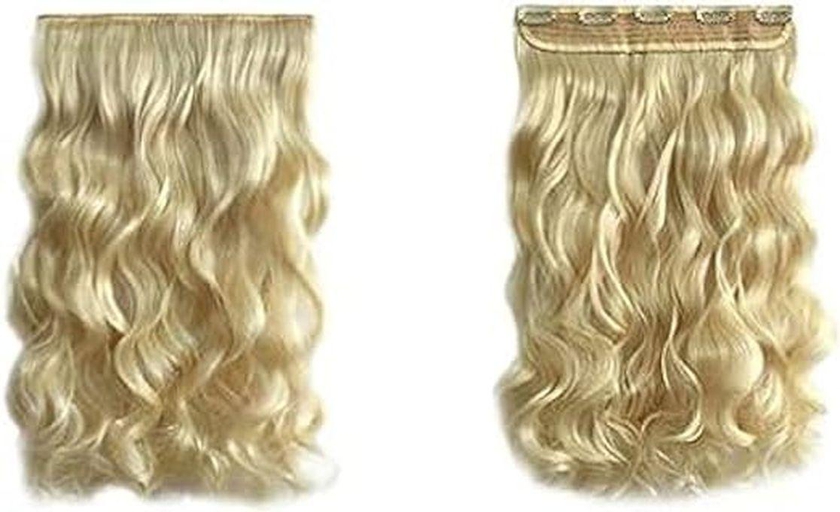 Long Wavy Synthetic Hair Extension With 5 Clips, Blonde