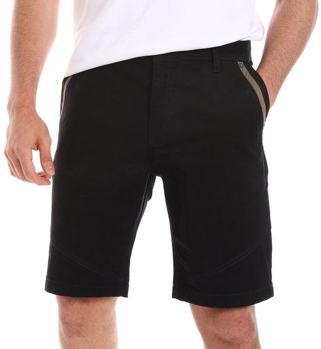 Ted Marchel Side Slash Pockets Summery Men Shorts - Black