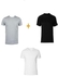 Men's Plain Round Neck Shirts (3 Packs) -White, Black & Grey