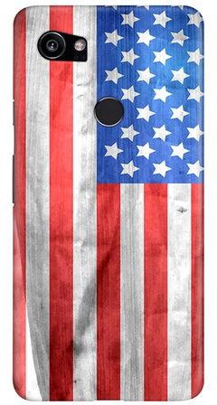 غطاء حماية واق لهاتف جوجل بيكسل 2 XL علم جرونج للولايات المتحدة الأمريكية