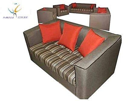 OMEGAFURNITURE NEW Exotic Brown 7 Seater Sofa. 'ORDER NOW AND GET A FREE OTTOMAN'(Delivery To Only Lagos Costomers).