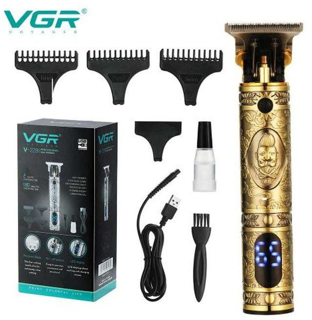 VGR ماكينة تشذيب الشعر الاحترافية مزوده بشاشة ليد