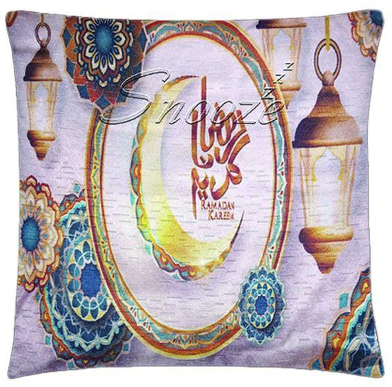 Snooze كوشن كوفر رمضان- تصميم رمضان وايت، 45*45 سم, عبوه قطعه واحده