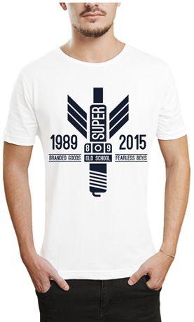 Ibrand S154 Unisex Printed T-Shirt - White, Medium