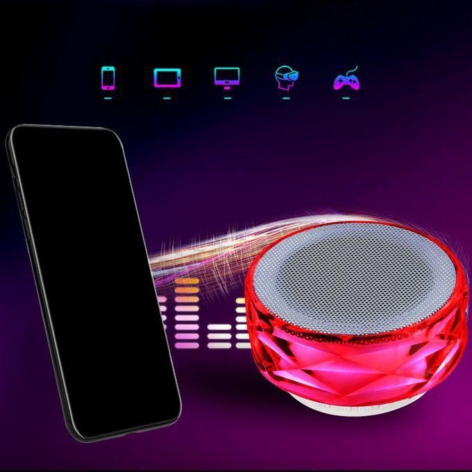 Portable MP3 Player Colorful Lights TF Card AUX Red