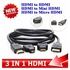 Genuine 3 In 1 V1.4 HDMI TO HDMI, Mini HDMI Micro HDMI Cable Gold-plating Adapter Converter For Xbox360 For PS3 HDTV 1080P, Mobile ETC. Experience Brighter Picture Today!