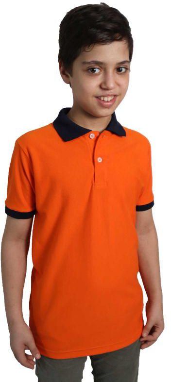 OneHand T-Shirt Polo Cotton Short Sleeves For Kids - Orange