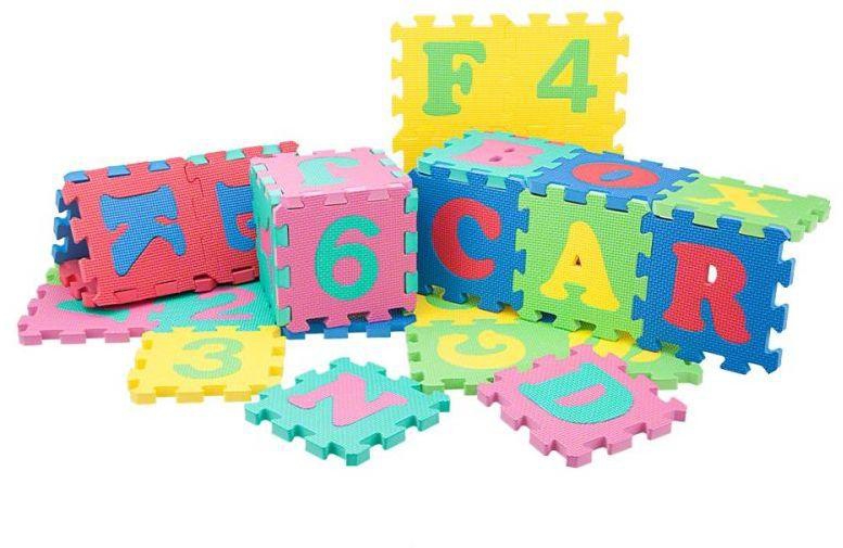 36-piece Play Puzzle Rubber Mat [Alphabet and Numbers]