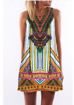 New digital print round neck dress 270 as picture s
