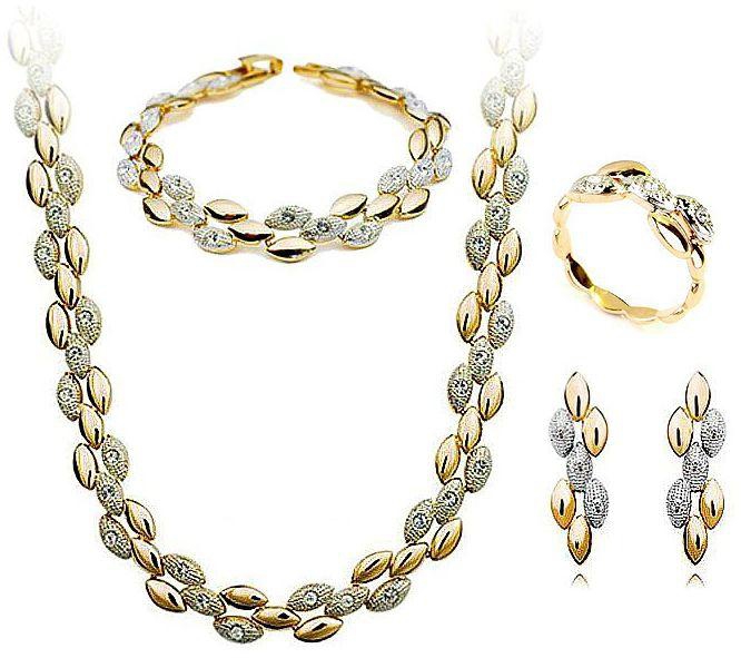 Azora 18k Gold Plated Oval Shape jewelry set