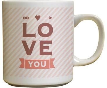 I Love You Designed Mug White/Brown/Pink