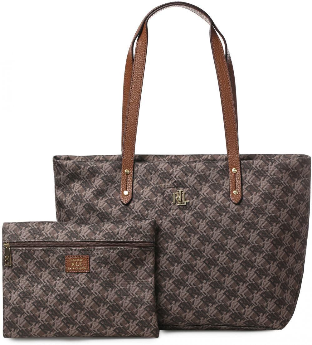 Lauren By Ralph Lauren 431586209007 Bainbridge Monogram Shopper Bag for Women - Brown