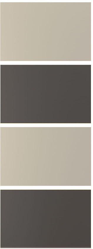 MEHAMN 4 panels for sliding door frame - dark grey/beige 75x201 cm