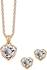 4-Piece 18 Karat Gold Plated Heart Shape Jewellery Set