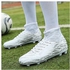 Generic Men's Youth High Ankle Soccer Cleats High Top Turf Soccer Shoes Football Cleats Football Shoes Indoor Boys Football Boots Sneakers Spikes - White