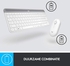 مجموعة لوحة مفاتيح وماوس لوجيتك لاسلكية بطول 10.7 سم بلون أبيض