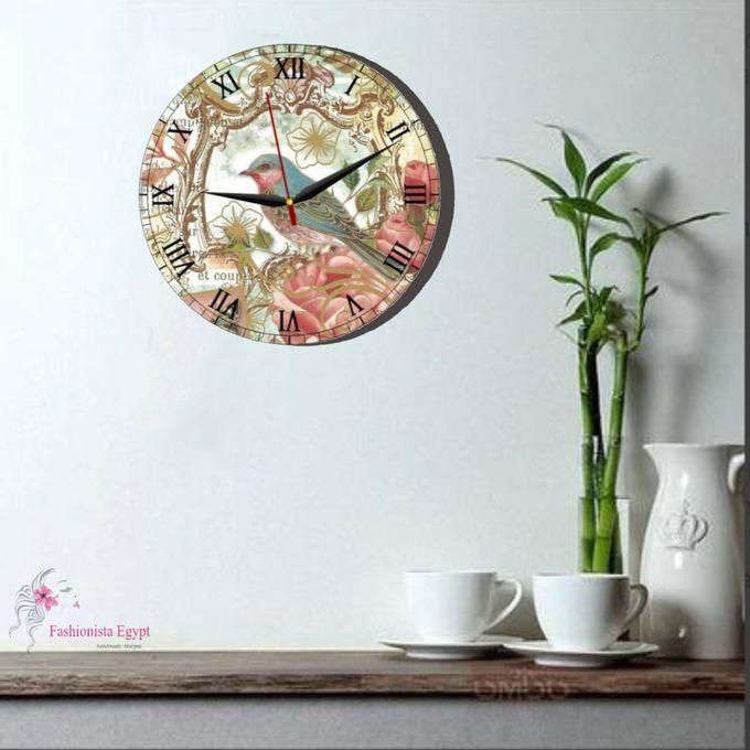 Fashionista Egypt Handmade Designs Bird Wooden Wall Clock - Multicolor