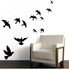 Birds Flocks Wall Sticker Black 100x105centimeter