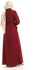 Front Patched Pockets With Drawstring Waist Dress - Maroon Red