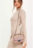 Nude Faux Leather Quilted Cross Body Bag