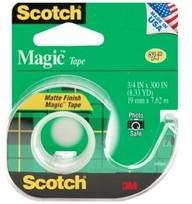 3M Scotch Magic Tape with Refillable Dispenser, 3/4" x 300"
