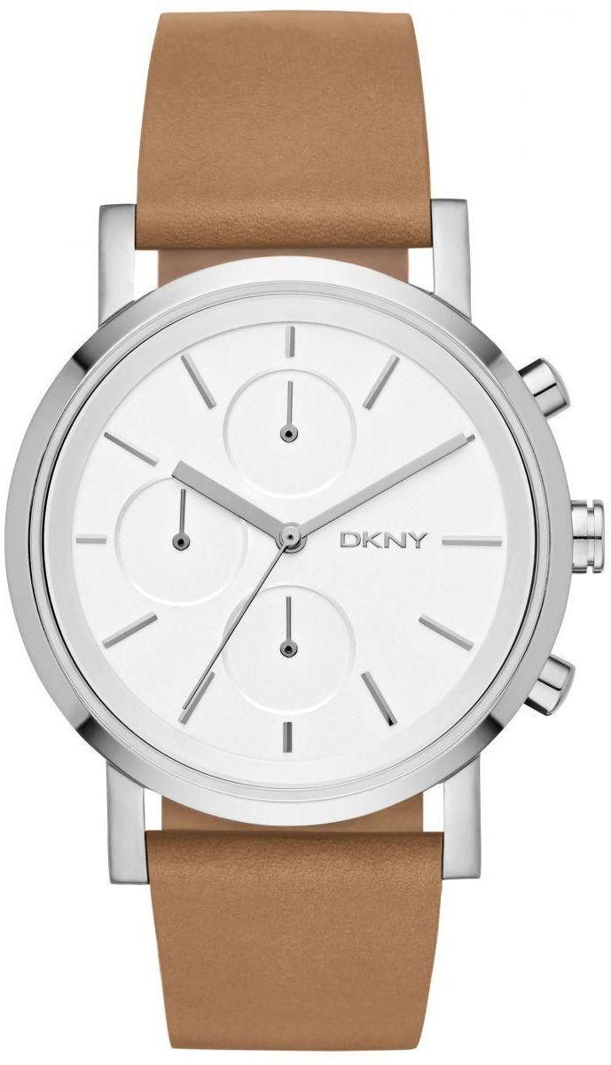 DKNY Soho Women's White Dial Leather Band Chronograph Watch - NY2336
