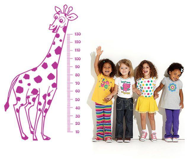 Lo2Lo2 Decor استيكر حوائط رسم بياني لطول الأطفال-فوشيا