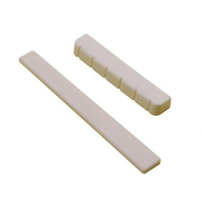 Classical Guitar Pre-slotted 6 Strings Bone Nut + Saddle Bridge Replacement Accessory Set