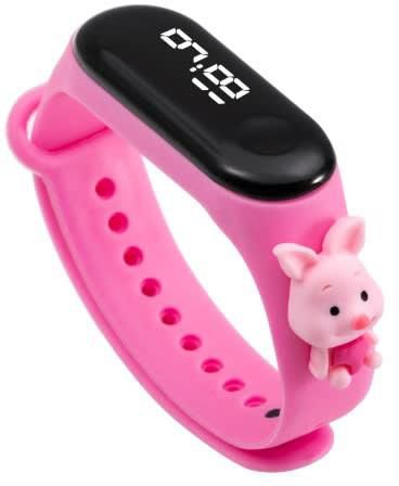 Piggy Character Kids Touch Screen LED Watch - Pink