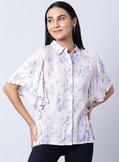 Flared Sleeve Printed Shirt Multicolour