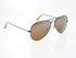 Aviator Style Unisex Sunglasses [black Frame with brown lens