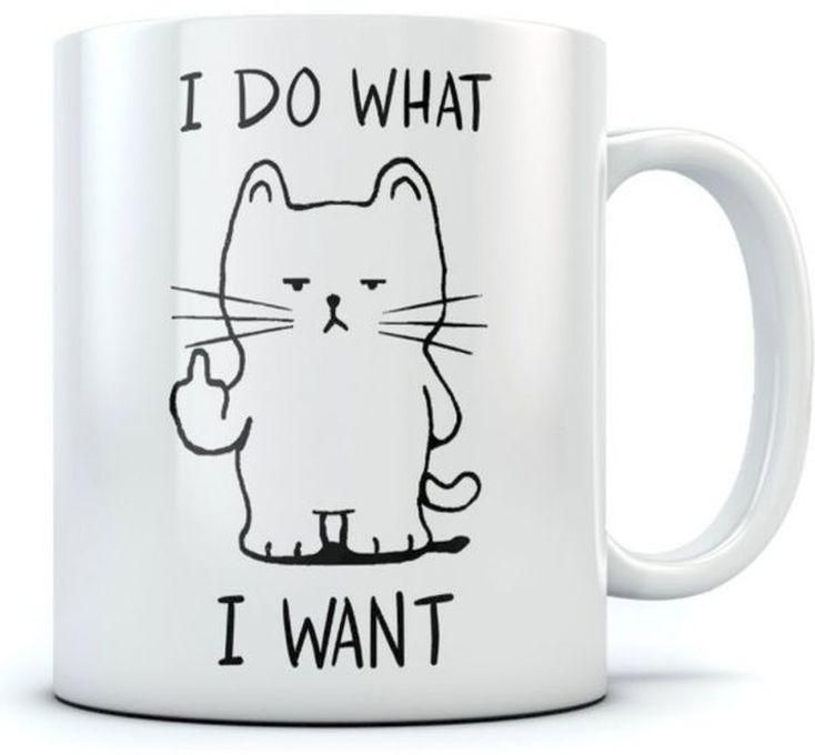 Cashmeera Printd Mug - I Do What I Want Cat - Ceramic Coffee Cup