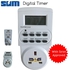 SUM Electronic Digital Timer Socket Plug LCD Display (White)