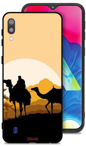 Samsung Galaxy M10 Protective Case Cover Camels In Desert Art