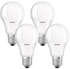 Osram LED Base Classic A/LED lamp in bulb shape with E27 base/not dimmable/replacement for 60 Watt/Matt/warm white 2700 Kelvin / 4er Pack, 4058075819450, Set of 4/9 W