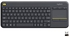 Logitech K400 Plus Wireless (English & Arabic) Touch TV Keyboard With Easy Media Control and Built-in Touchpad, HTPC Keyboard for PC-connected TV, Windows, Android, Chrome OS, Laptop, Tablet - Black