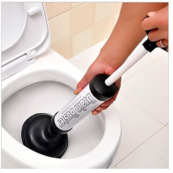 Generic Pump For Unclogging Sinks Bathroom Toilet Bathtubs Showers Drains Black White