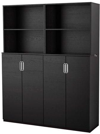 GALANT Storage combination with doors, black-brown